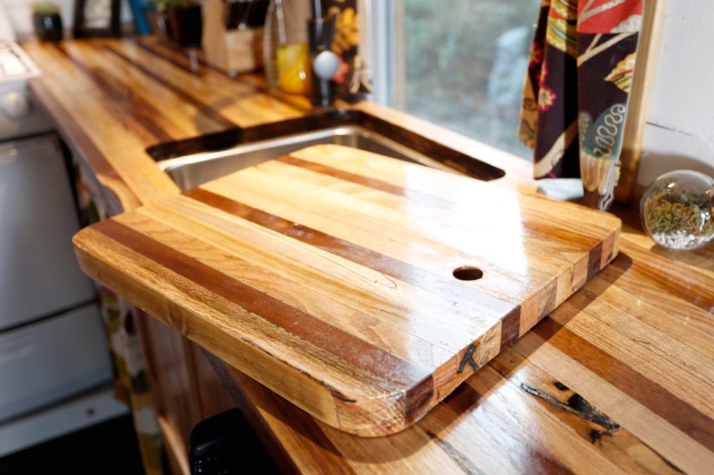 our butcher block kitchen sink cover
