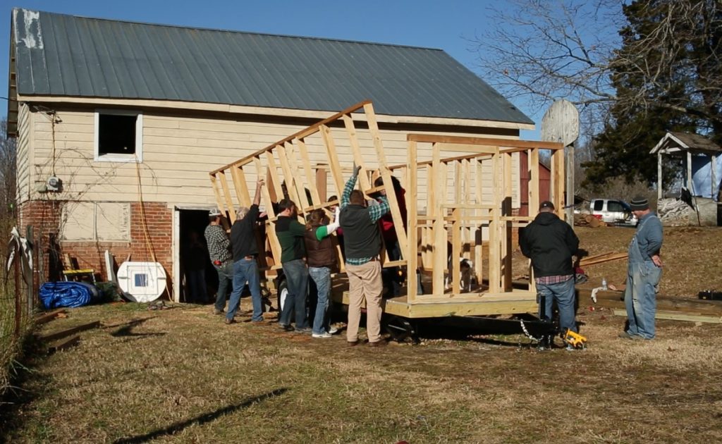 helping hands during our tiny house build