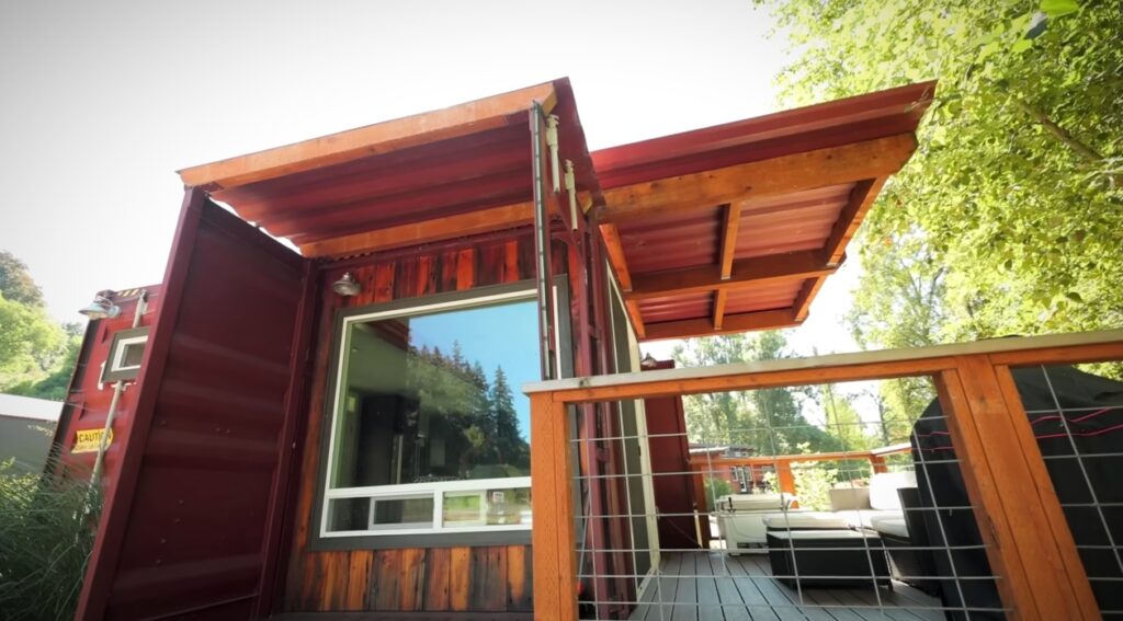 small container home deck