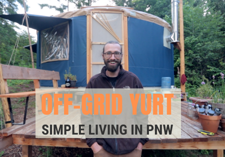 off grid yurt in pnw